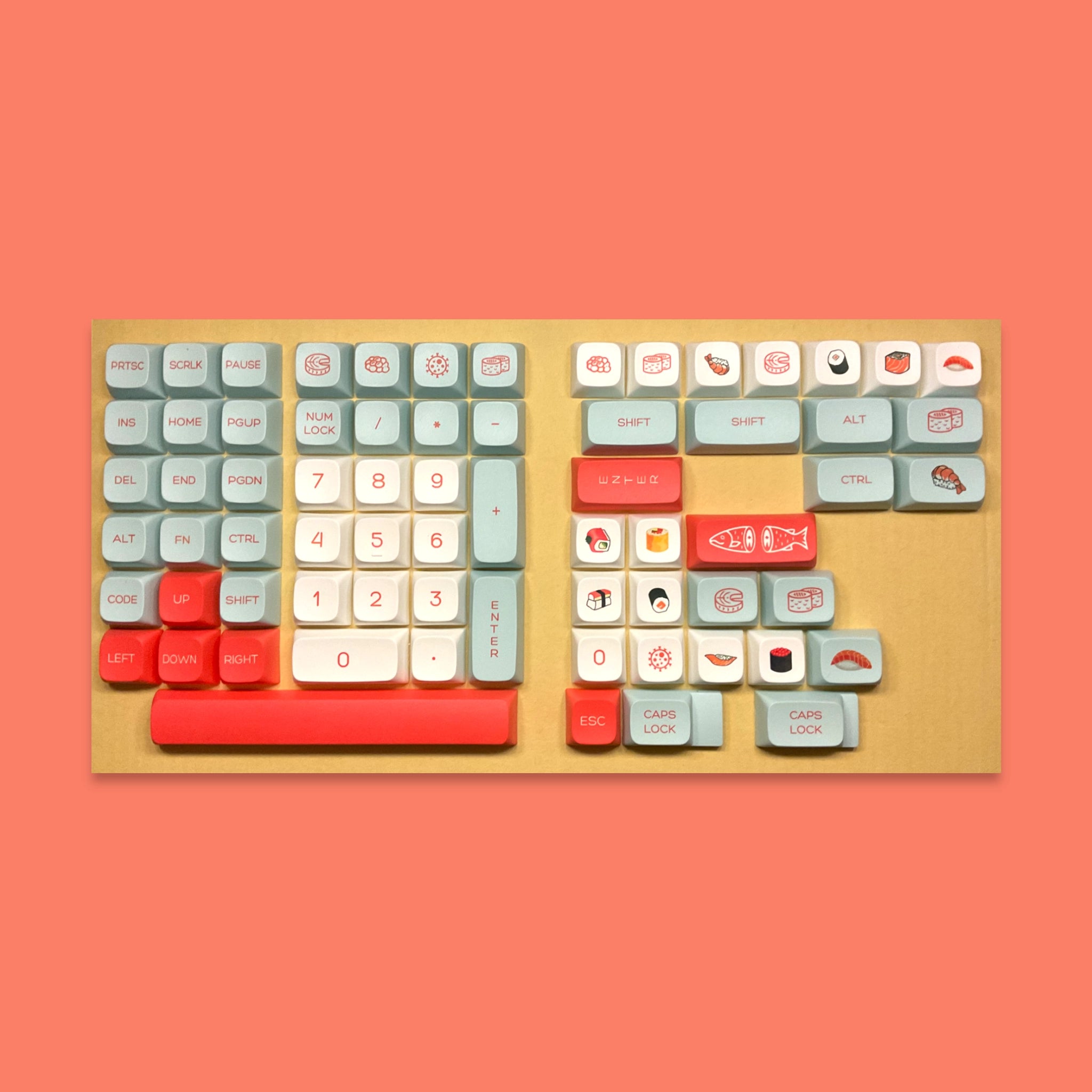 Salmon Keycaps Mechanical Keyboard Keypad