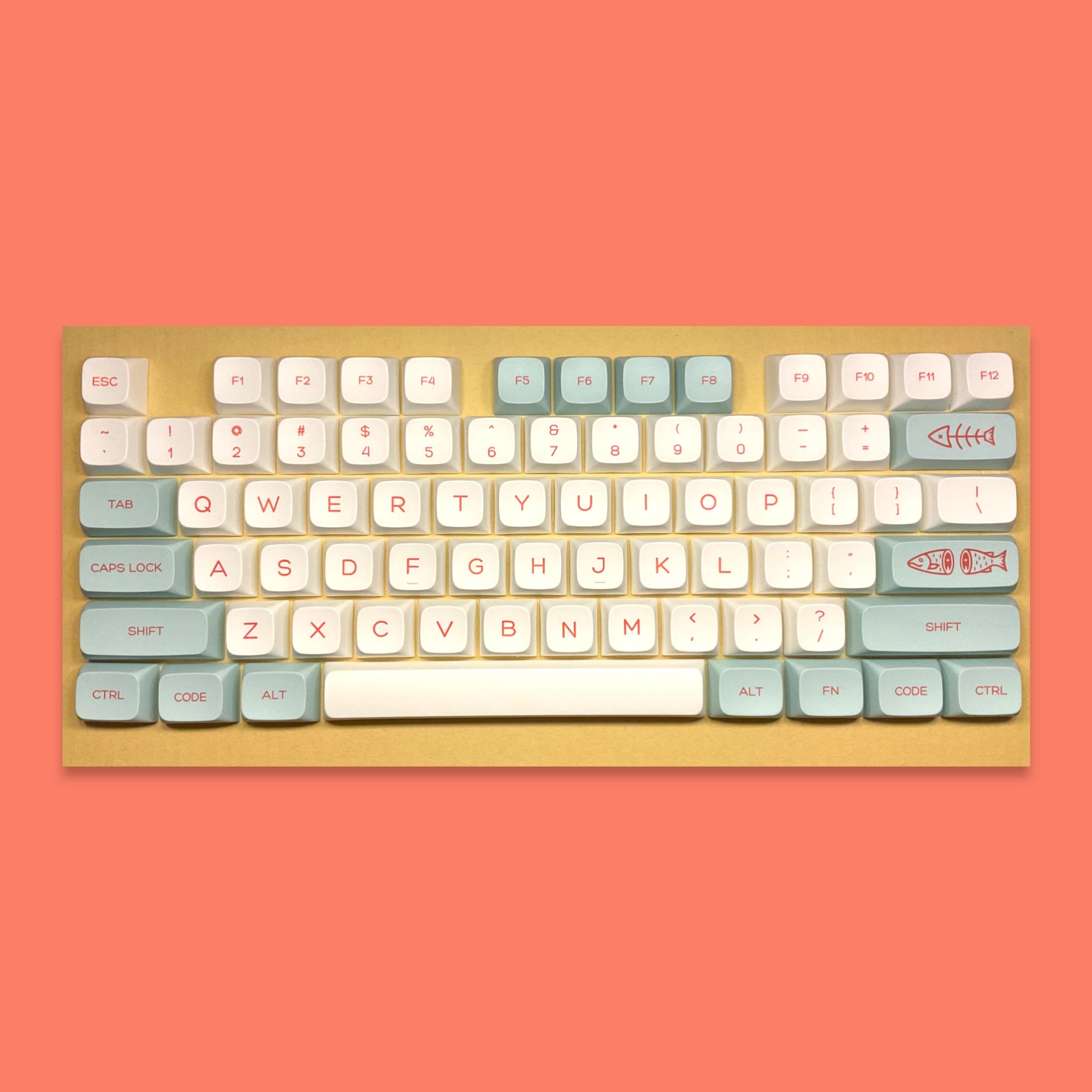 Salmon Keycaps Mechanical Keyboard Keypad