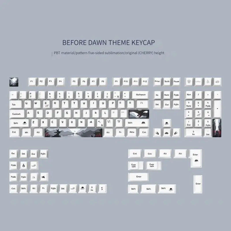 Dawn White Keycaps Mechanical Keyboard Keypad