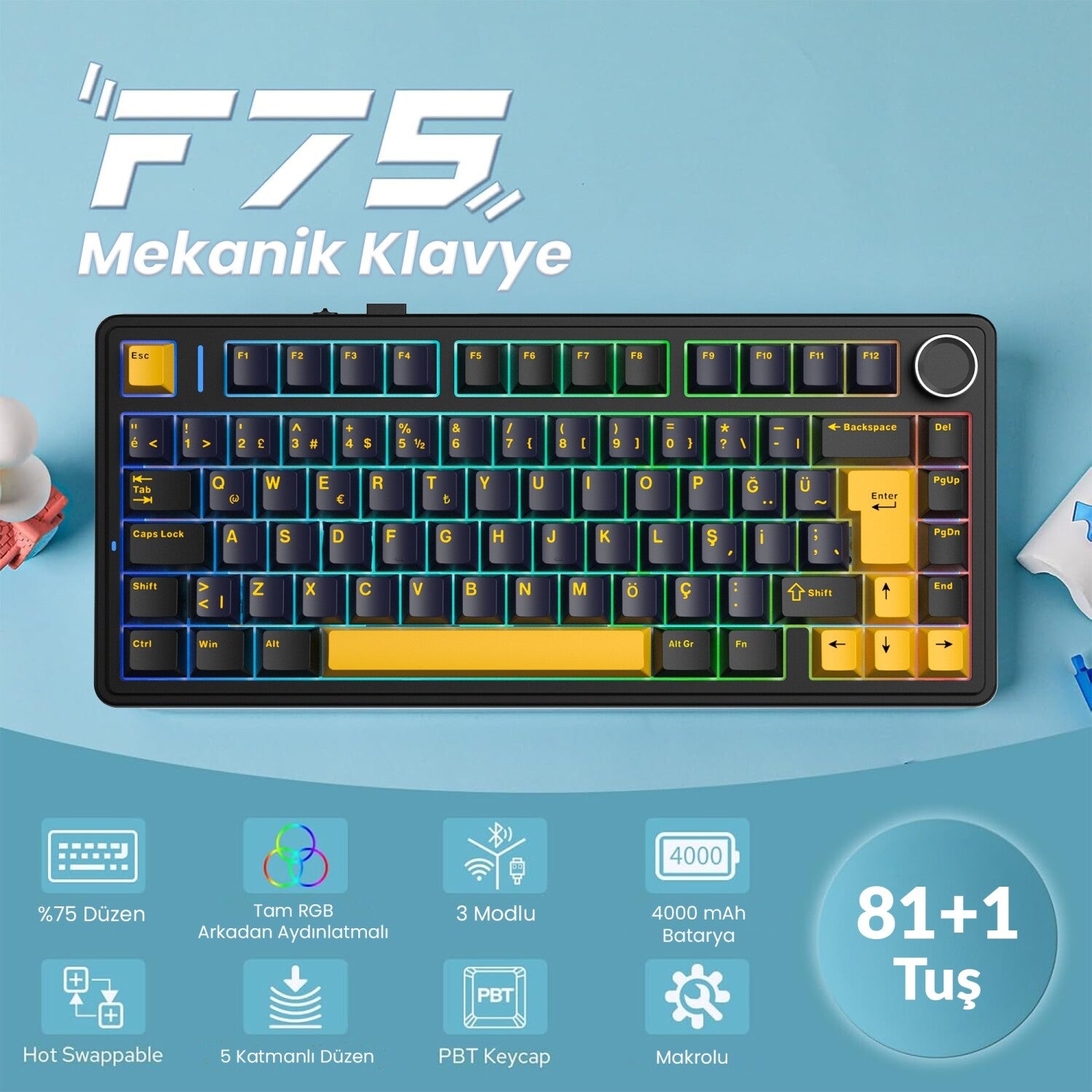 Aula F75 Mekanik Klavye